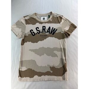 G Star Raw Men's Camouflage Graphic T Shirt Size Small Short Sleeve Crew Neck
